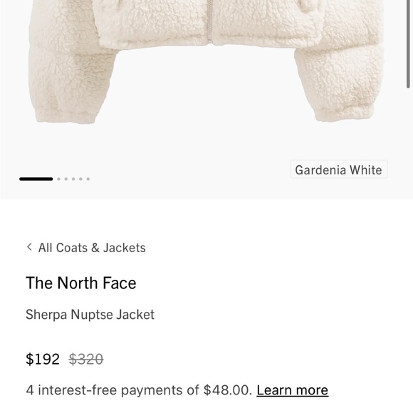 The North Face Gardenia White Sherpa Nuptse Jacket - Picture 2 of 7